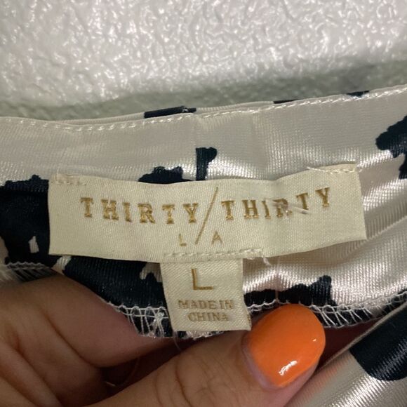 NWT- Thirty/thirty -Satin Cow Mini Dress - Black and cream- Size Large - Picture 7 of 11